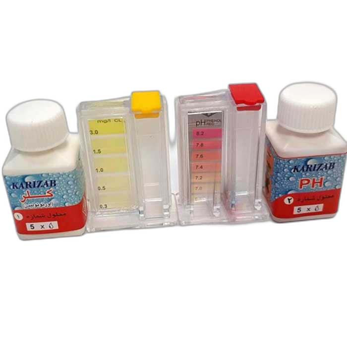 کیت تست کلر و ph آب استخر مدل karizab4440 مجموعه چهار عددی